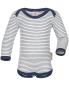 Preview: Engel Baby-Body Wolle Seide langarm natur/marine